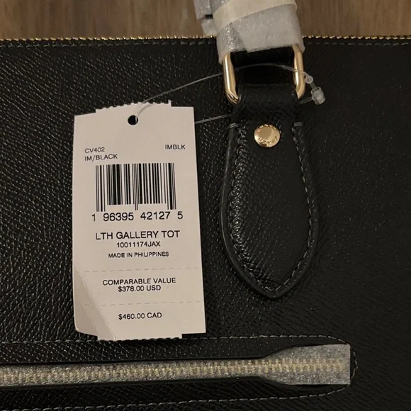 Brand New Coach Black Tote with Gold Accents - Picture 2 of 7